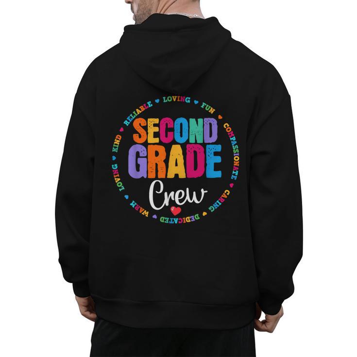 Second Grade Crew 2nd Back To School Teacher Team Squad Men's Hoodie Back Print