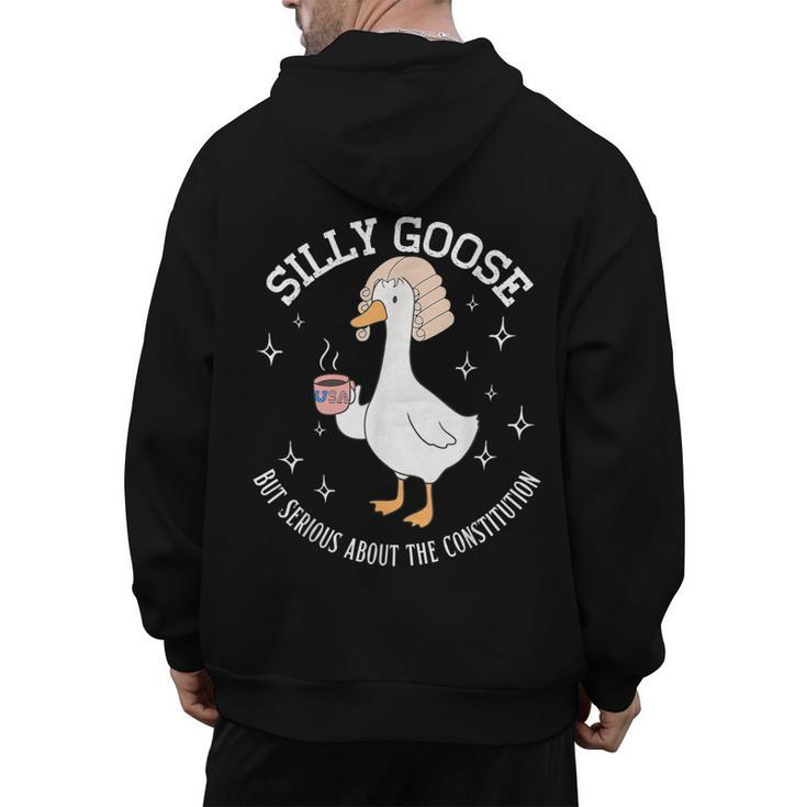 Silly Goose Constitution History Teacher Middle School Men's Hoodie Back Print