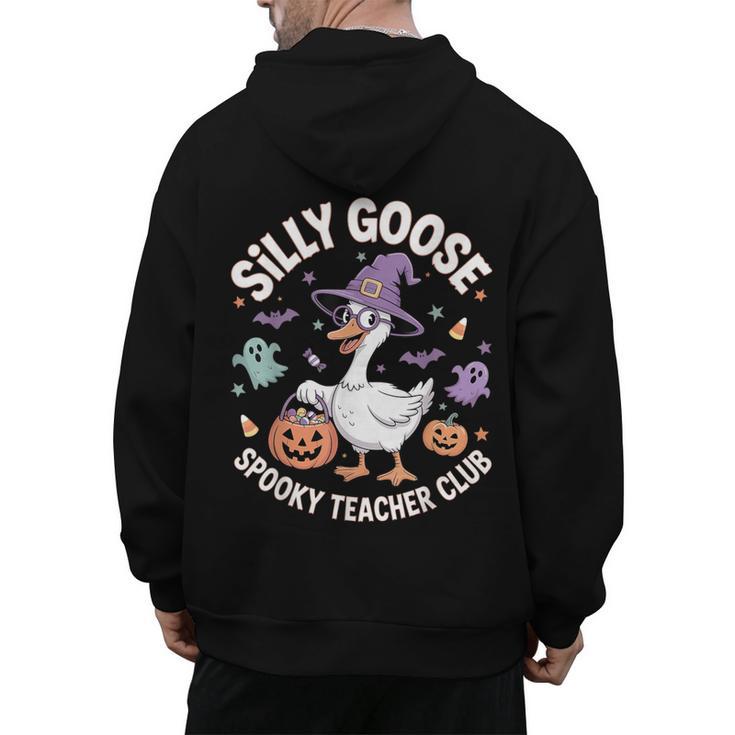 Silly Goose Spooky Teacher Club Halloween Witch Ghost Men's Hoodie Back Print