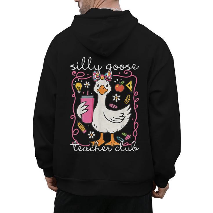 Silly Goose Teacher Club Animal Lover Groovy Teacher Men's Hoodie Back Print, Groovy Teacher Gifts, trending gift Silly Goose Teacher Club Animal Lover Groovy Teacher Men's Hoodie Back Print, Groovy Teacher Gifts, trending gift