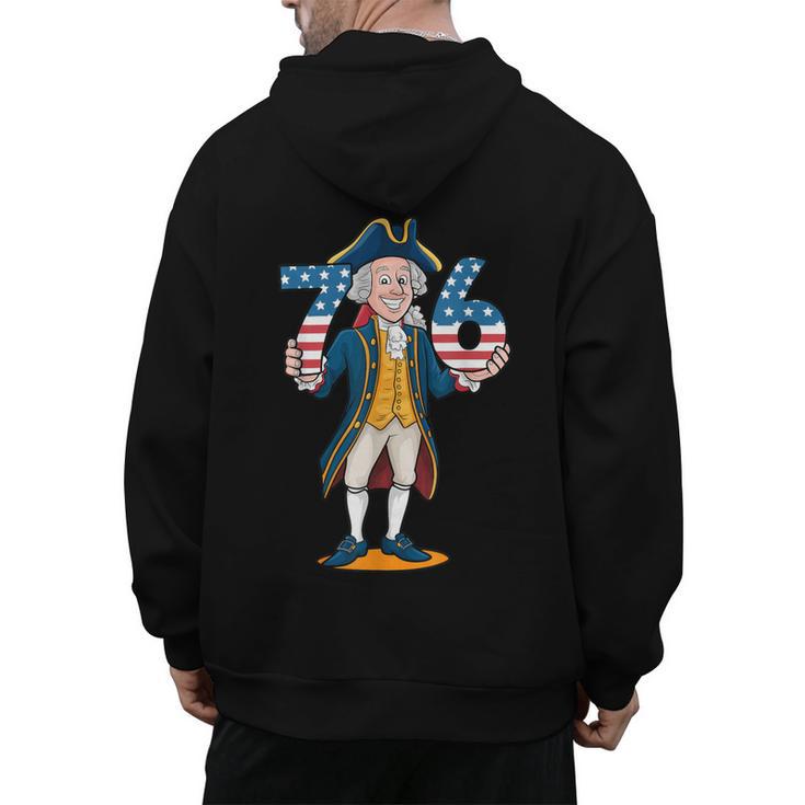 Six Seven 6 7 7 6 George Washington Teacher American Men's Hoodie Back Print