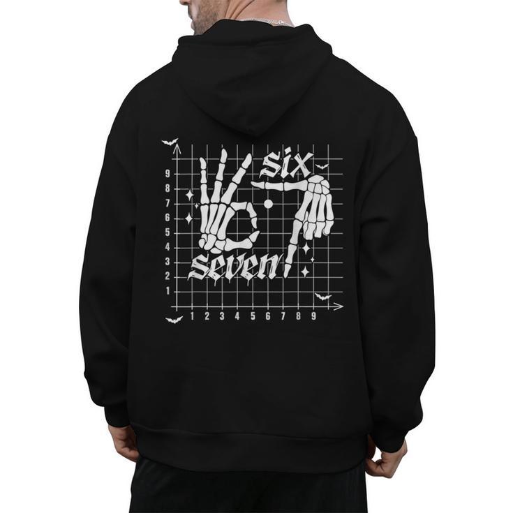 Six Seven Coordinate 67 Skeleton Math Teacher 67 Men's Hoodie Back Print