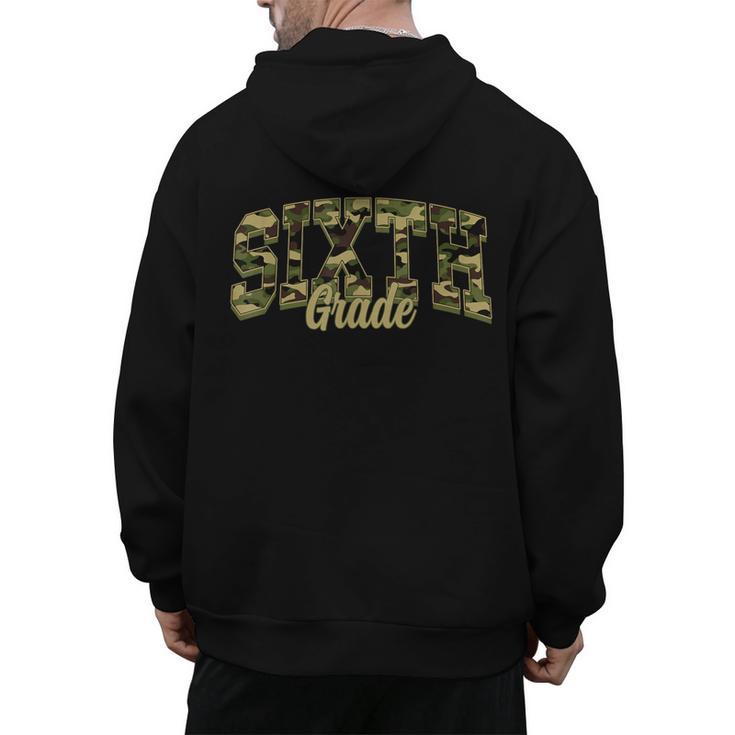 Sixth Grade Teacher Student Camouflage Back To School Men's Hoodie Back Print