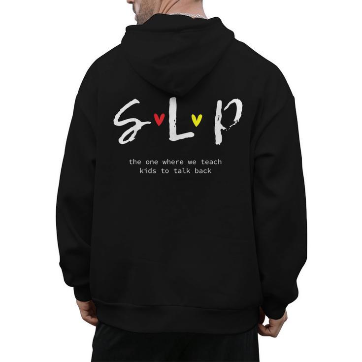 SLP Teacher Shirts Speech Language Pathologist Men's Hoodie Back Print