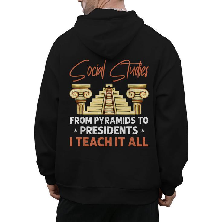 Social Studies Teacher World History Teacher Men Women Men's Hoodie Back Print