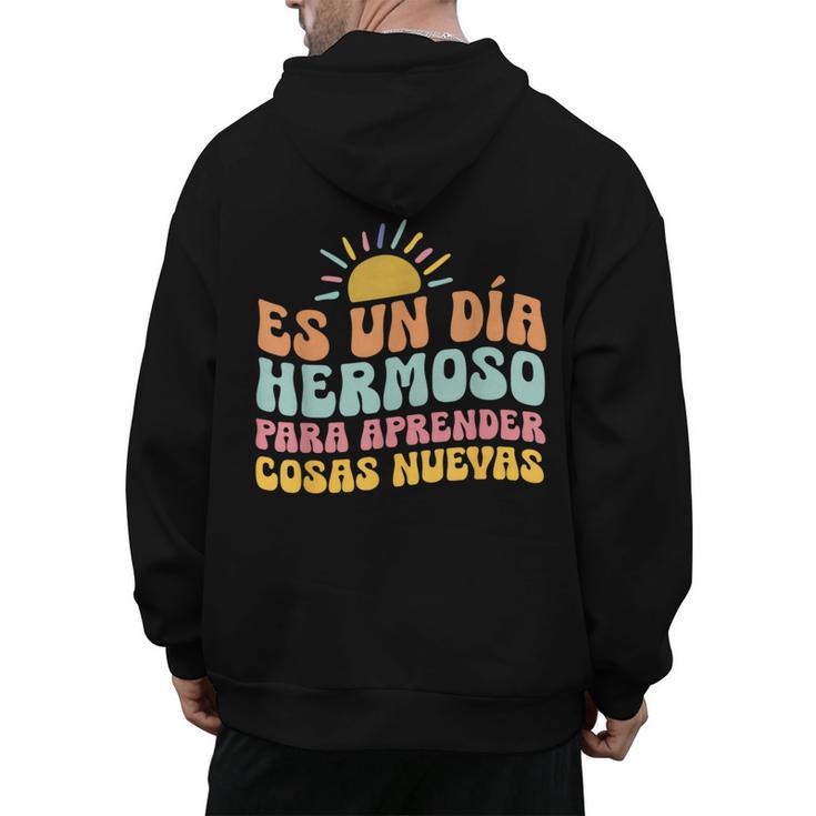 Spanish Multilingual Teacher Dual Languages Bilingual Men's Hoodie Back Print
