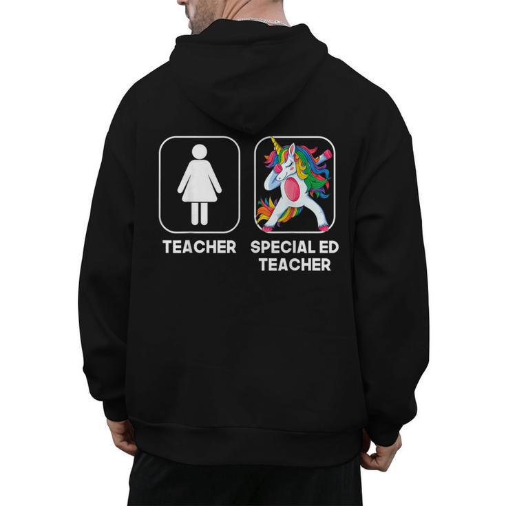 Special Ed Teacher Dabbing Unicorn Teacher Women Men's Hoodie Back Print