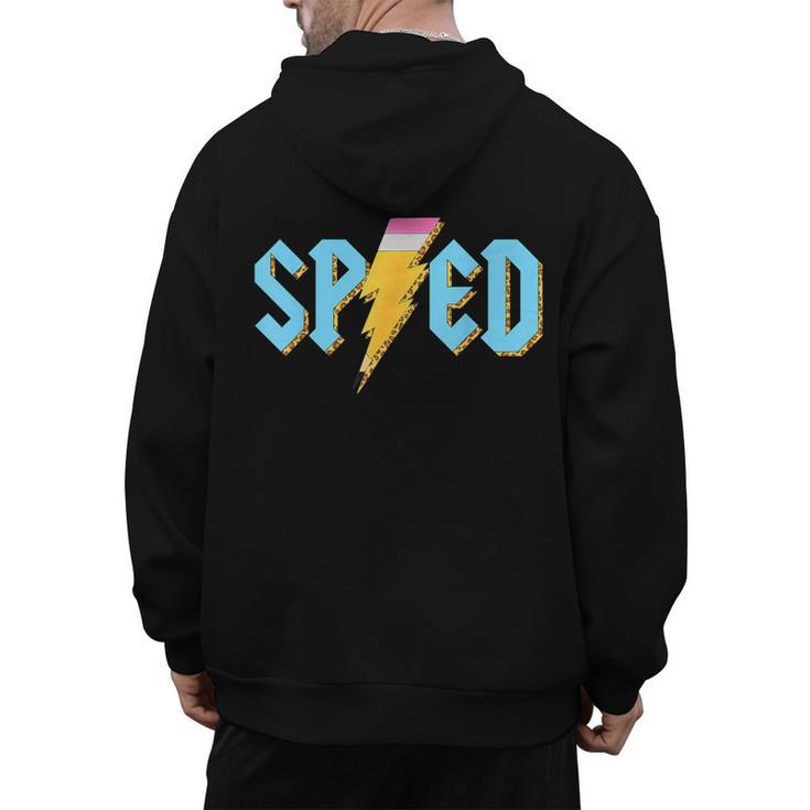 Special Education SPED Rocks Teacher Back To School Rock Men's Hoodie Back Print