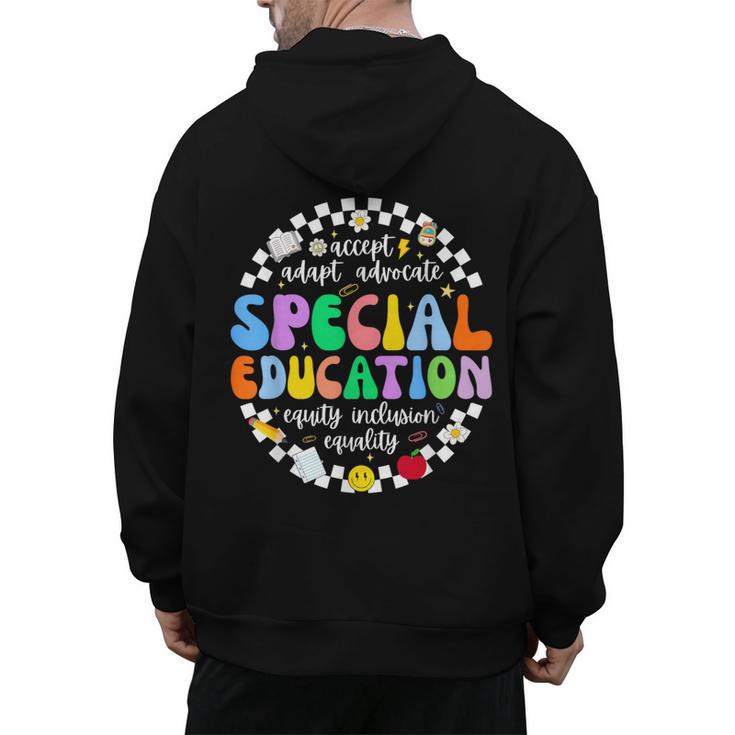 Special Education Teacher SPED Squad Team Kids Men Groovy Men's Hoodie Back Print