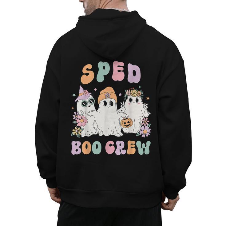 SPED Boo Crew Halloween Floral Ghost Special Ed SPED Teacher For Men Women Kids Men's Hoodie Back Print