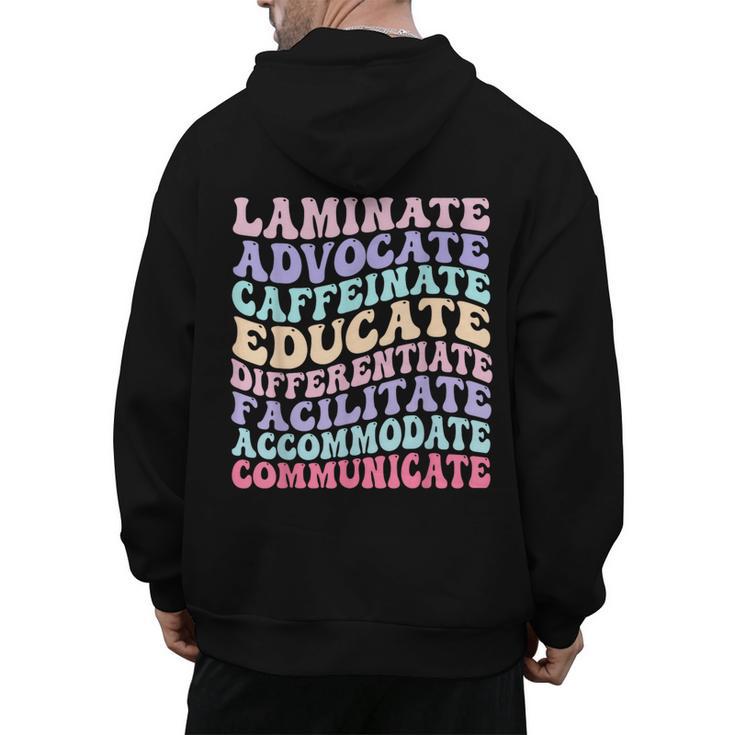 Sped Caffeinate Advocate Laminate Educate Teacher Men's Hoodie Back Print