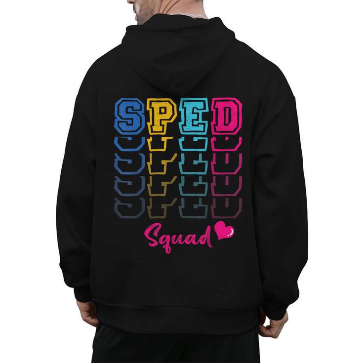 SPED Squad Proud Special Education Para Teacher Colorful Men's Hoodie Back Print