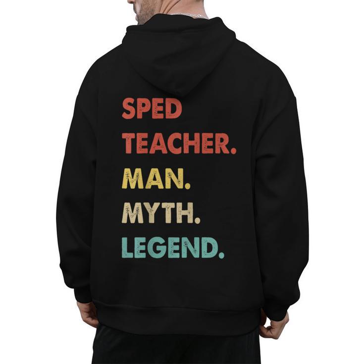 Sped Teacher Man Myth Legend Men's Hoodie Back Print