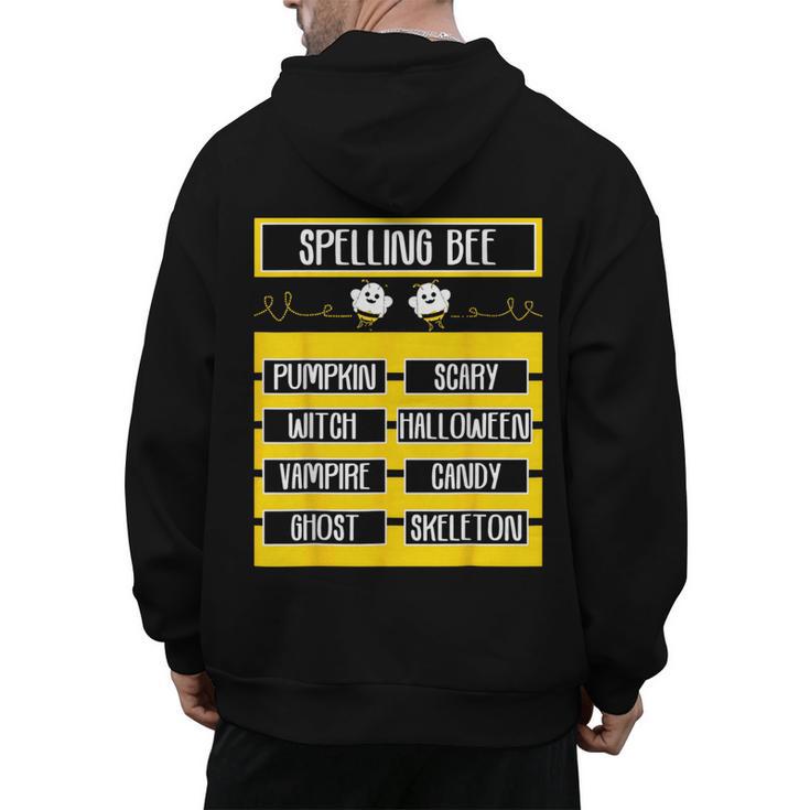 Spelling Bee Halloween Teachers Bee Spelling Competition Men's Hoodie Back Print