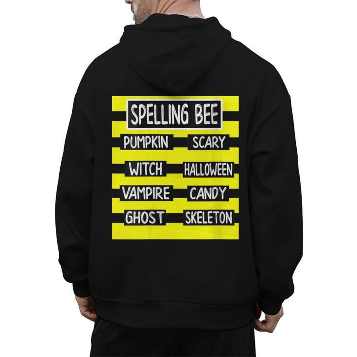 Spelling Bee Pun Halloween Costume For Teachers Men's Hoodie Back Print