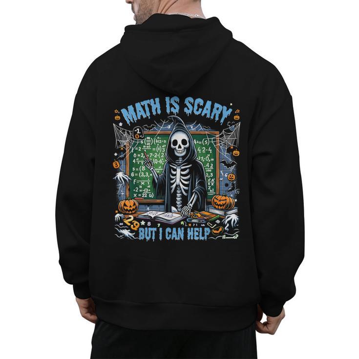 Spooky Halloween Math Teacher Men's Hoodie Back Print