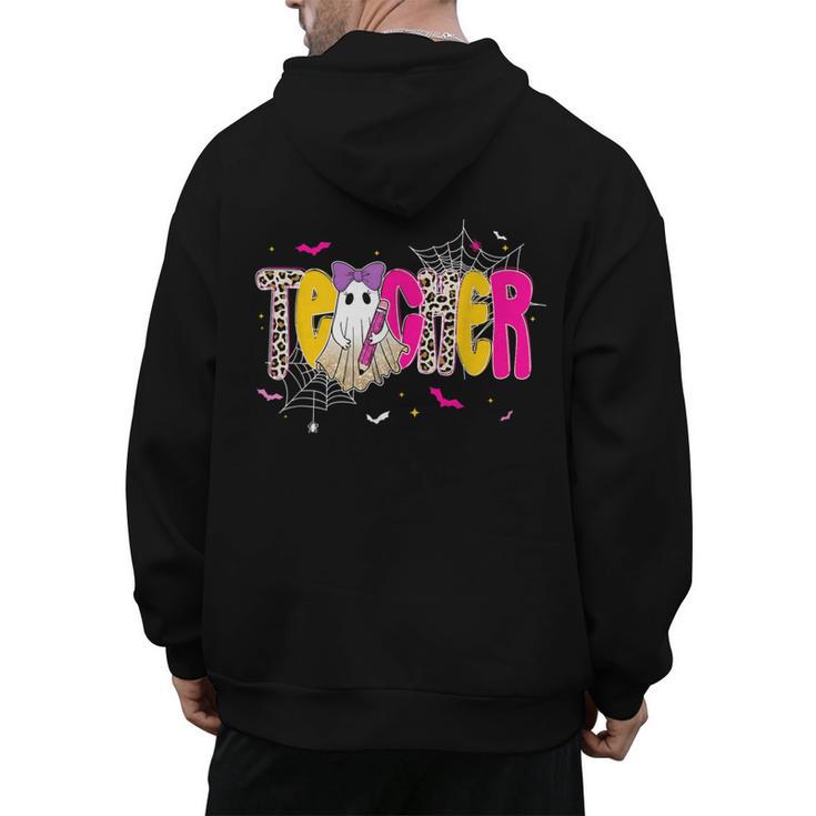 Spooky Halloween Teacher Para Counselor SPED Preppy Boo Kids Men's Hoodie Back Print