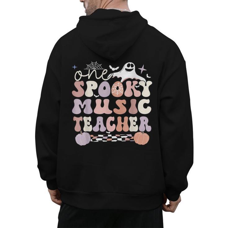 Spooky Music Teacher Halloween Music Teaching Men Women Men's Hoodie Back Print