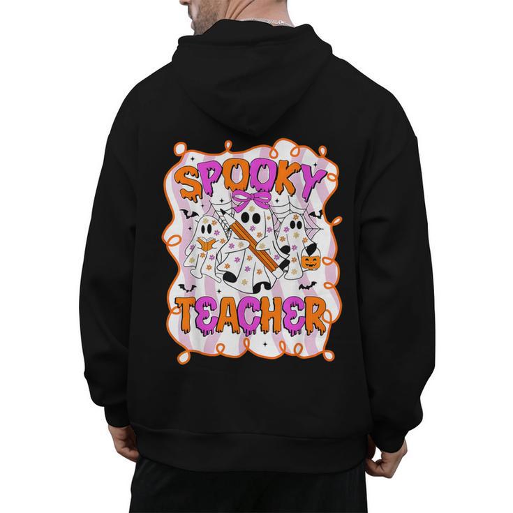 Spooky Teacher Ghost Pencil Teacher Halloween Teacher Men's Hoodie Back Print