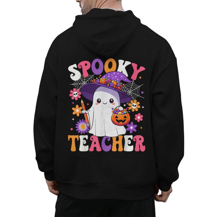 Spooky Teacher Halloween Cute Halloween Teacher Ghost Men's Hoodie Back Print