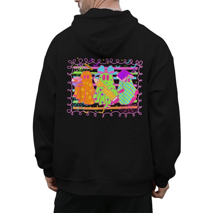 Spooky Teacher Halloween Ghost Fall Autumn Season Women Men's Hoodie Back Print