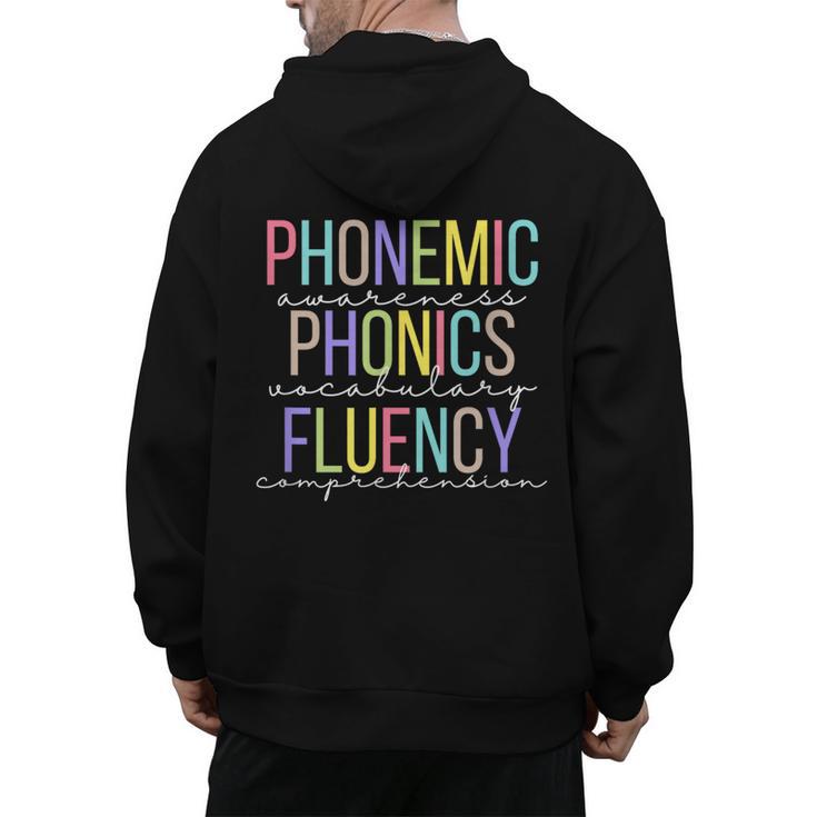 Spring Easter Reading Teacher Science Of Reading Men's Hoodie Back Print