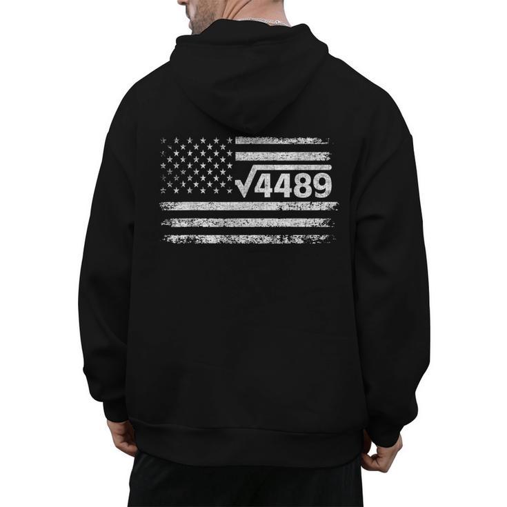 Square Root 4489 Slang Math Teacher Six Seven 6 7 USA Flag Men's Hoodie Back Print