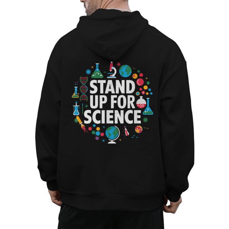 Stand Up For Science STEM Advocacy Pro Scientific Teacher Men's Hoodie Back Print