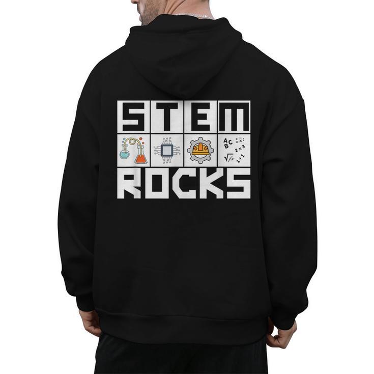 STEM Rocks Science Technology Engineering Math STEM Teacher Men's Hoodie Back Print