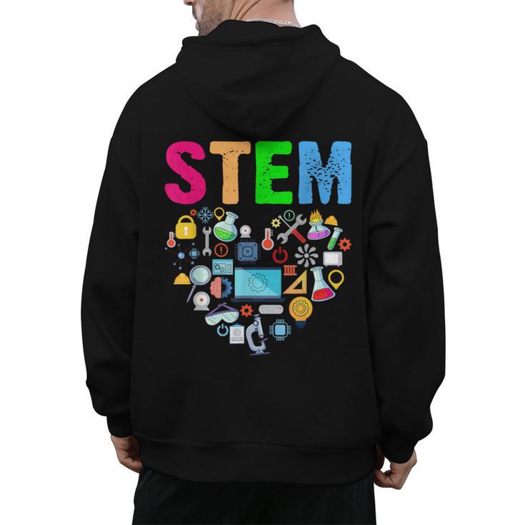 STEM Science Technology Engineering Math Teacher Men's Hoodie Back Print