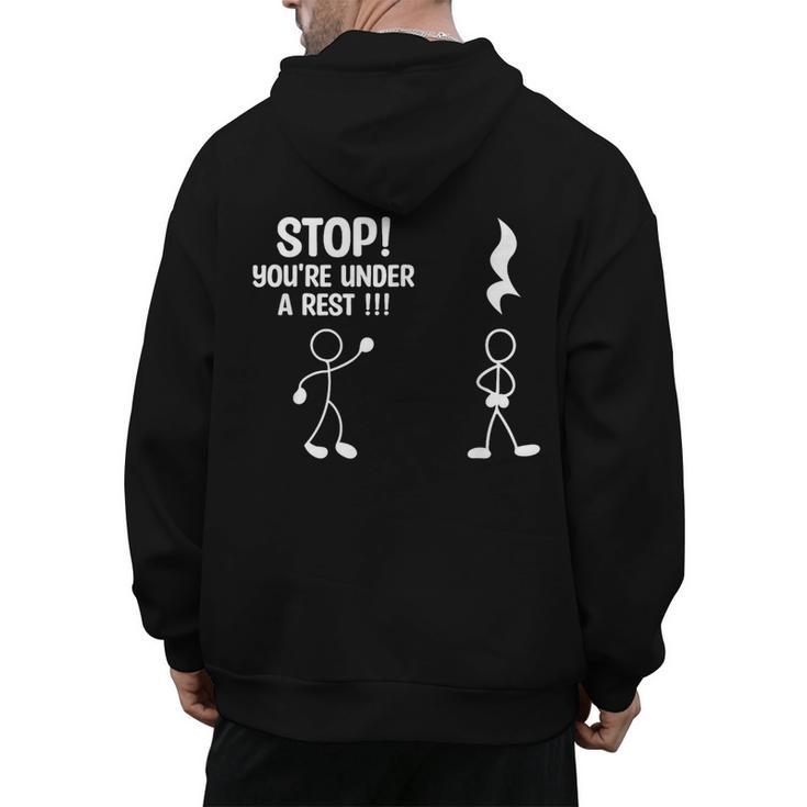 Stop You'Re Under A Rest Music Teacher Men's Hoodie Back Print, trending gift Stop You'Re Under A Rest Music Teacher Men's Hoodie Back Print, trending gift