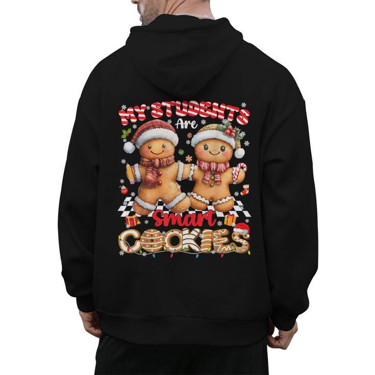 My Student Are Smart Cookies Pjs Christmas Xmas Teacher Men's Hoodie Back Print