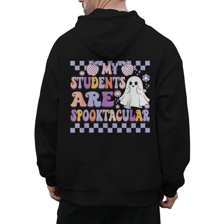 My Students Are Spooktacular Teacher Halloween Vibes Men's Hoodie Back Print