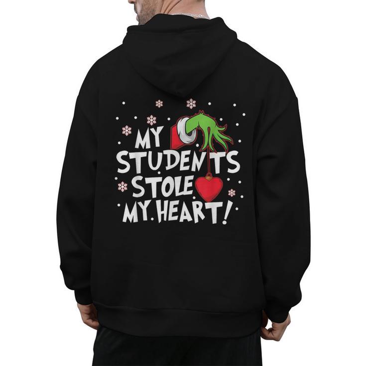 My Students Stole My Heart School Teacher Christmas Men Women Kids Men's Hoodie Back Print