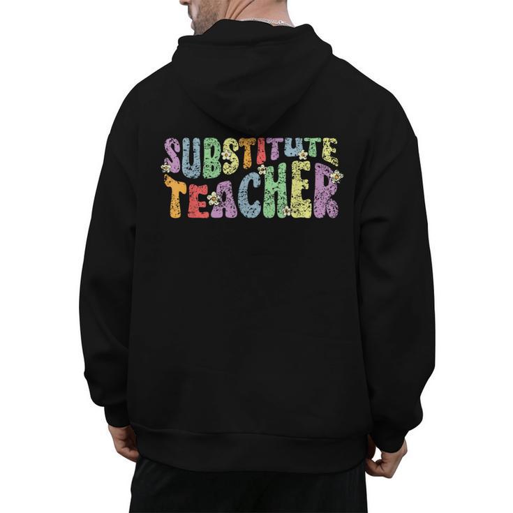 Substitute Teacher Women Back To School Substitute Teacher Men's Hoodie Back Print