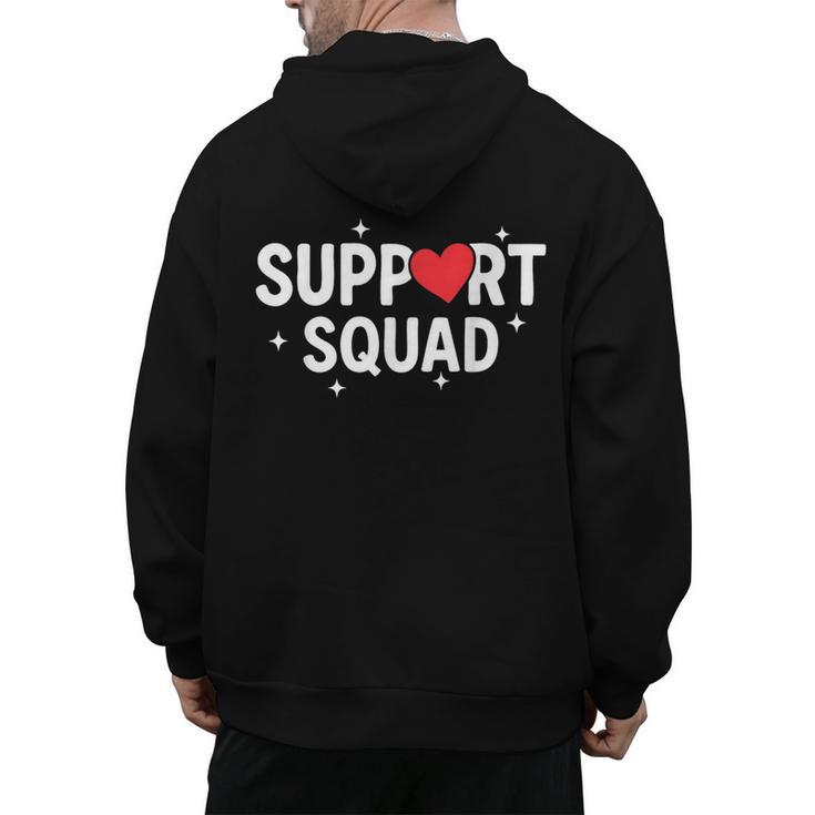 Support Squad Cute Heart Supportive Teacher Team Member Men's Hoodie Back Print