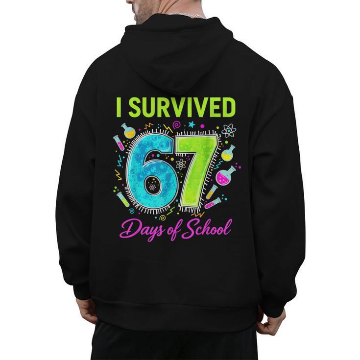 I Survived 67 Days Of School 67 Meme Science Teacher Men's Hoodie Back Print