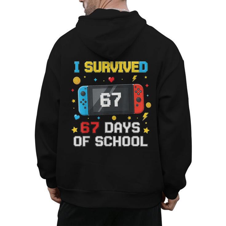I Survived 67 Days Of School 67 Teacher Squad Matching Men's Hoodie Back Print