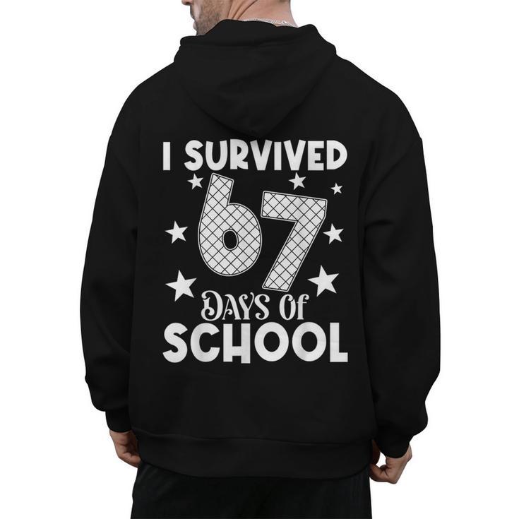 I Survived 67 Days Of School Teachers Students Men's Hoodie Back Print