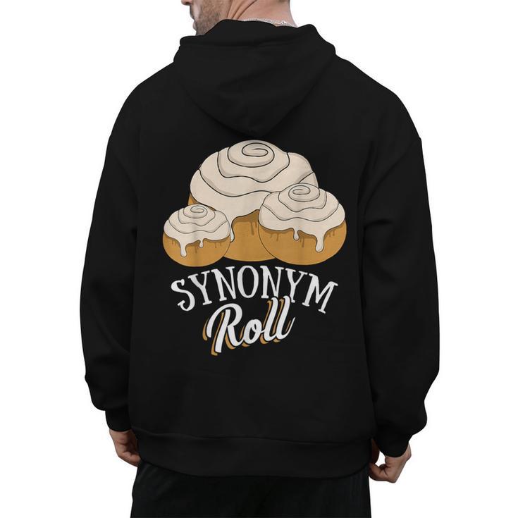 Synonym Roll Teacher And Grammar Geeks Pun For Men Women Kids Men's Hoodie Back Print