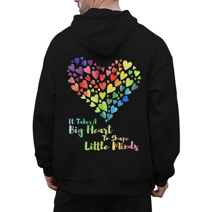 It Takes A Big Heart To Shape Little Minds Teacher Student Men Women Kids Men's Hoodie Back Print