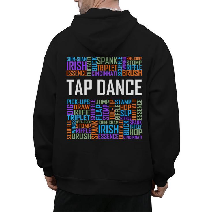 Tap Dance Words Lover Tap Dancer Dancing Teacher Men's Hoodie Back Print