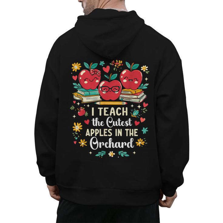 I Teach The Cutest Apples In The Orchard Cute Fall Teacher Men's Hoodie Back Print