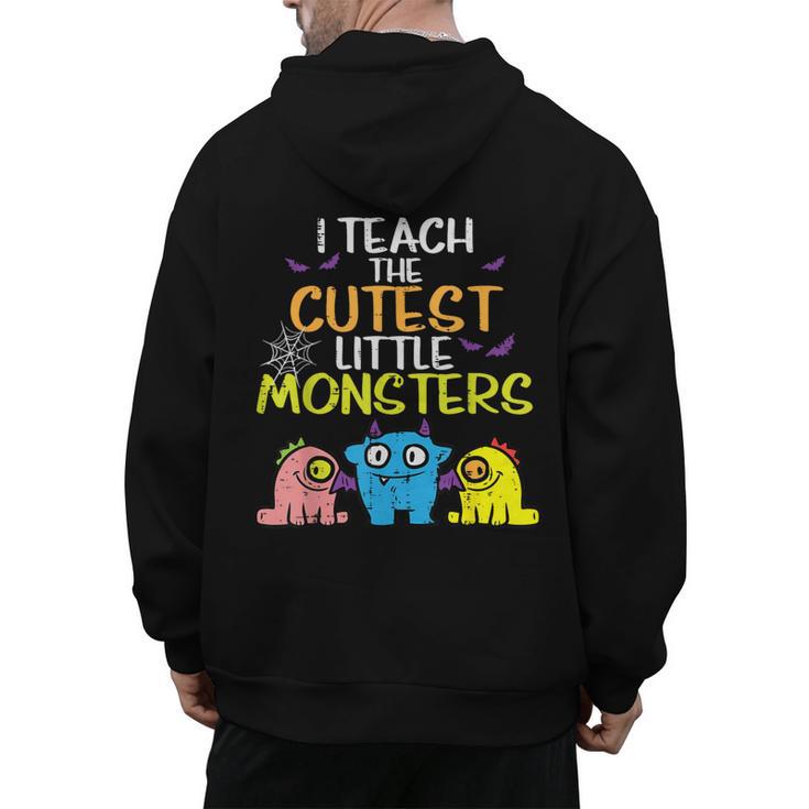 I Teach Cutest Little Monsters Halloween Teacher Men Women Men's Hoodie Back Print