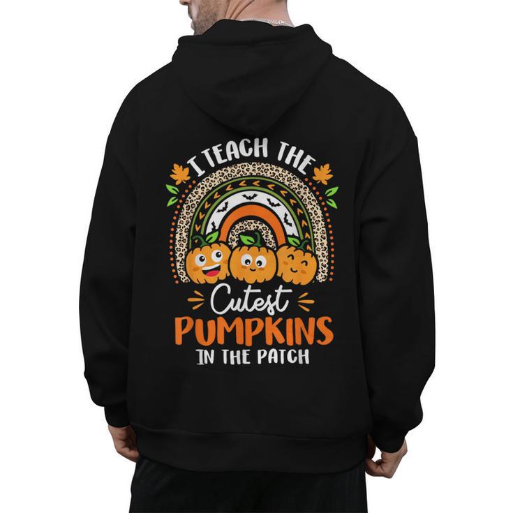 I Teach The Cutest Pumpkins In The Patch Teacher Halloween Men's Hoodie Back Print