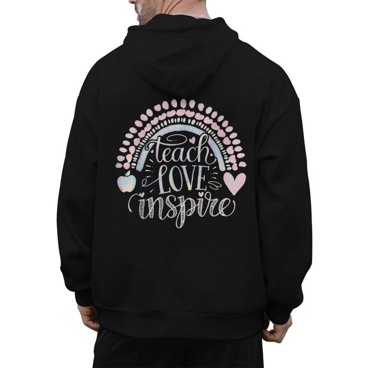 Teach Love Inspire Teacher Men's Hoodie Back Print