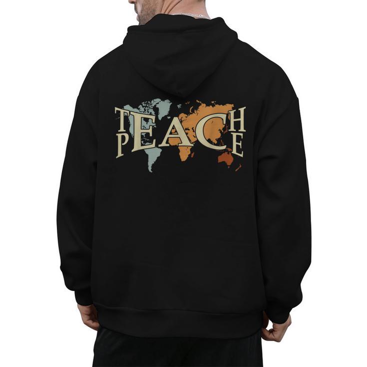 Teach Peace Teacher Teacher Men's Hoodie Back Print