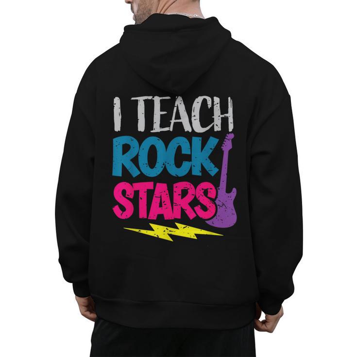 I Teach Rockstars Tee Orchestra Music Teacher Back To School Men's Hoodie Back Print