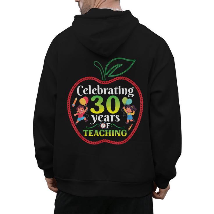 Teacher Celebrating 30 Years Of Teaching Students School Men's Hoodie Back Print
