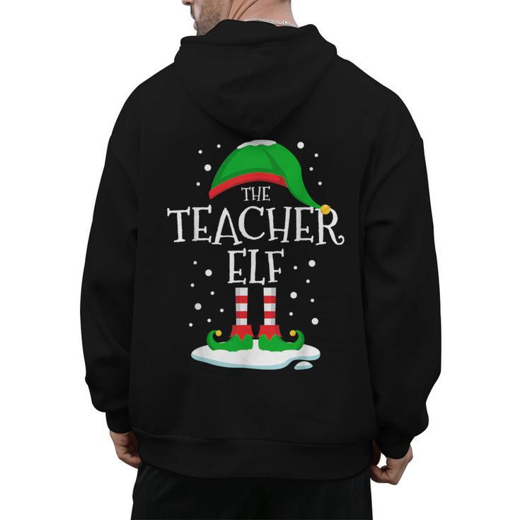 The Teacher Elf Christmas Family Matching Xmas Group For Men Women Men's Hoodie Back Print